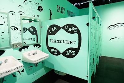Graffiti on the walls included phrases such as “Defy the hand you’re dealt” and “Every body welcome.” See more: Design Inspiration: See Inside Refinery29's Multi-Sensory Playground