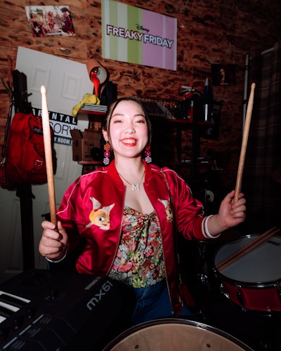 Fans could rock out on drums in a space dedicated to the Lindsay Lohan hit Freaky Friday.
