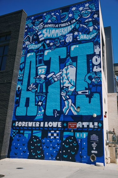 As part of its activations around the MLB All-Star Game, Deer Park presented a new mural in Summerhill designed and created by George F. Baker III, the local artist who the company collaborated with to design the limited-edition All-Star bottle.