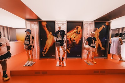 Sleek mannequins displayed the exclusive merch.