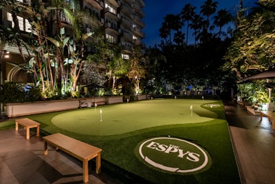 Other on-site highlights included a putt-putt course from Celebrity Greens. 'When we saw the Four Seasons lawn, we knew we wanted to create something interactive and fun for the athletes, and the putting green felt like the perfect fit,' explained Dodge, noting that the green was accessible to all guests throughout the event. 'We even hosted a friendly happy hour competition with prizes from LA Golf to entice guests to interact with the space. It brought great energy to the event and added another layer of playfulness.'