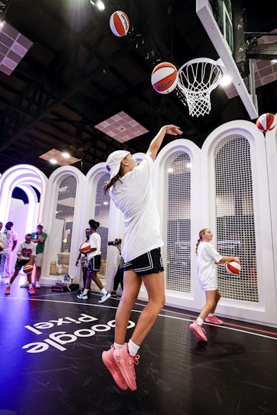 Fans could hit the court and receive a custom, social-ready highlight reel using Pixel’s Video Boost technology. Content was shown on the Jumbotron at WNBA Live and was available via their All-Access Passes.