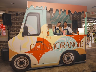 A Glenmorangie-branded ice cream truck served a Boozy Brown Cow with Glenmorangie The Original 12 Years Old, root beer, peanut butter, and raspberry vanilla ice cream.