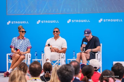 Other star athletes on site included Candace Parker and Alex Rodriguez.