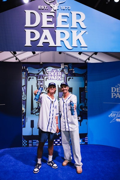 The Savannah Bananas participated in an bottle flip challenge at the Deer Park Diamond at All-Star Village.