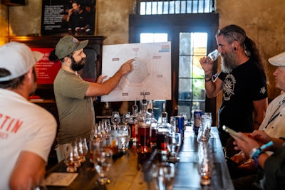 The event featured intimate educational sessions led by the brand’s master distiller. Guests could also customize their own Sendero bandanas with embroidery from RangerStitch and sip custom cocktails from celebrated Texas bars including Nickel City, Black Swan, and Reserve 101. Urban Earth Studios and New Orleans Art Installation handled the fabrication, and ESP Camera provided custom polaroids.