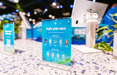 AT&T also brought back its nail tech station, leveling up the experience with chrome and jewel accents.